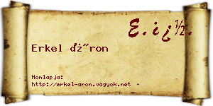 Erkel Áron névjegykártya